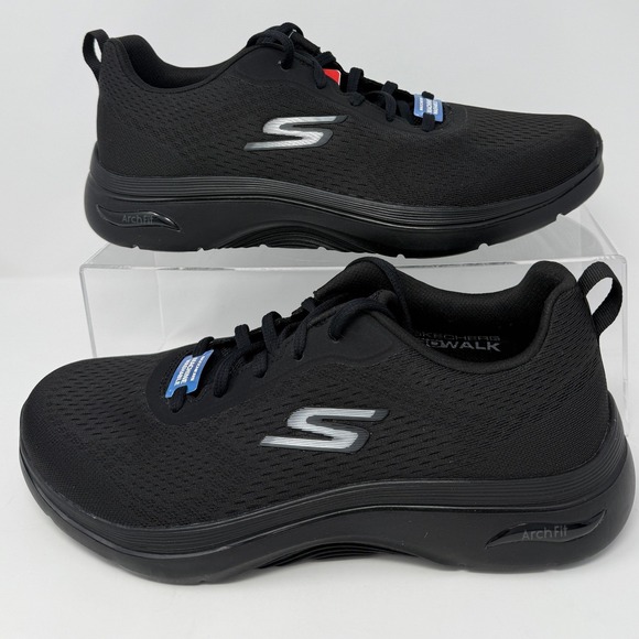 Skechers Go Walk Arch Fit Mens Black Machine Washable Sneakers Size 11.5 - Picture 3 of 8